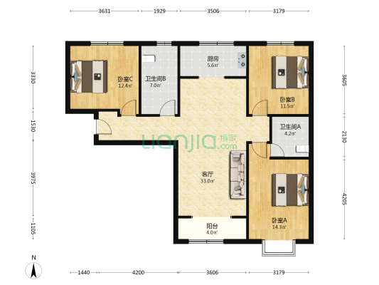 南北通透随意装修是新社区人车分流-户型图