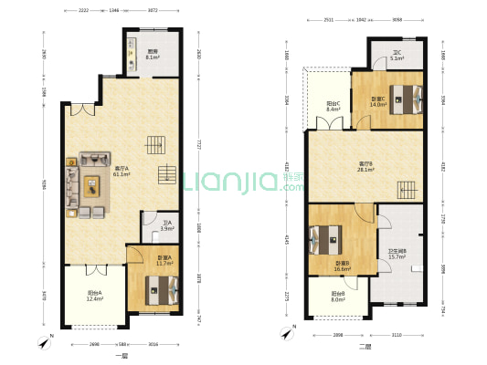 庆隆南山高尔夫国际社区橘香郡 3室2厅3卫 274平方