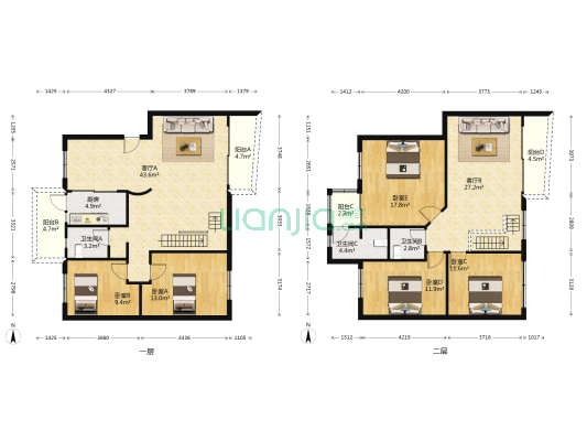 乐景花园 5室2厅3卫 186平方