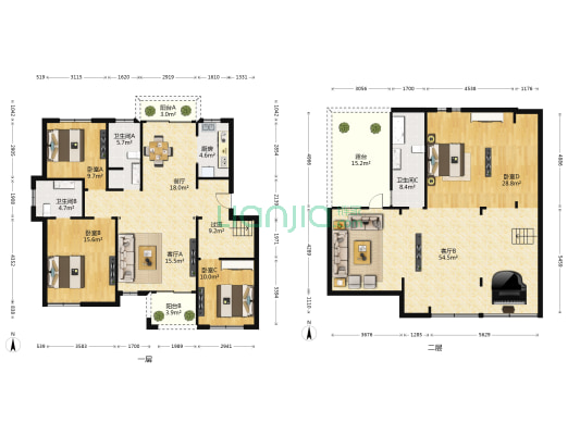 秀泊经典 4室3厅3卫 195平方