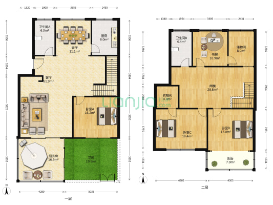 嘉宏花园 4室2厅2卫 227平方