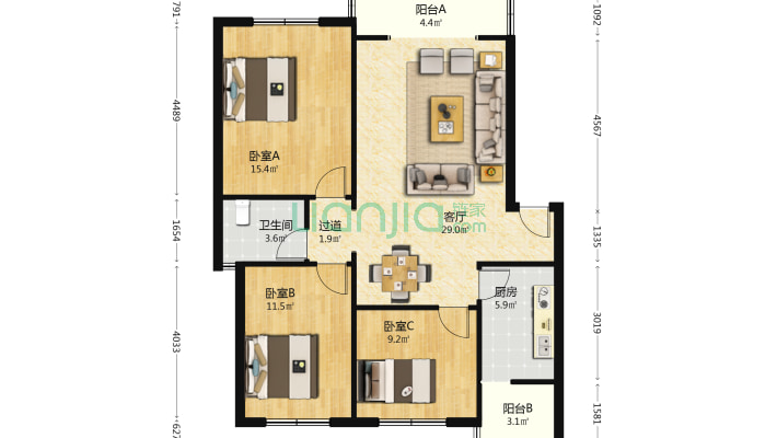 丽都滨河南区二手房实景图