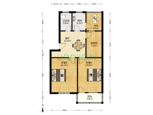 浏西一村 3室1厅1卫 82平方