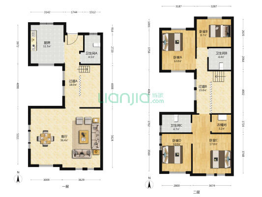 滨湖花园 4室1厅3卫 269平方