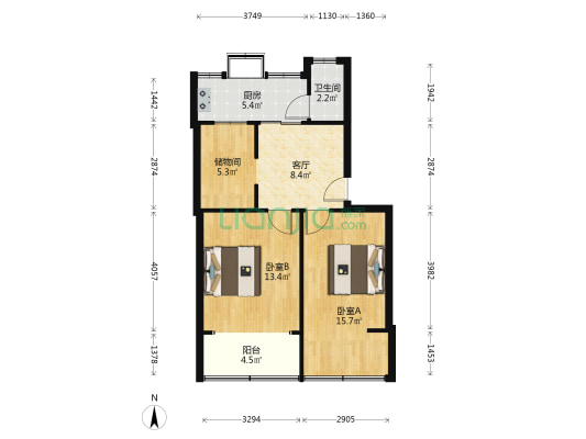 桥北西路农行家属院 2室1厅1卫 66平方