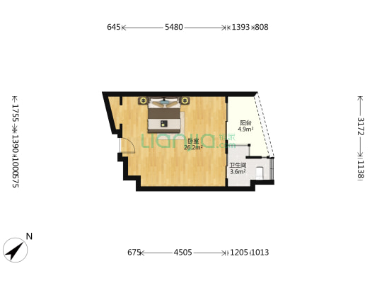 红树湾畔 1室0厅1卫 50平方