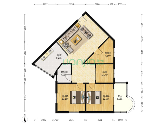宏华花园 4室1厅1卫 94平方