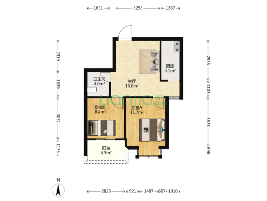 登云佳园 2室1厅1卫 60平方