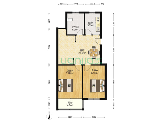 龙华一村 2室1厅1卫 77平方