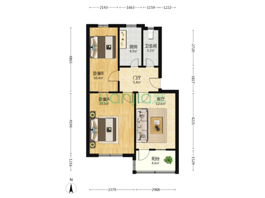 教委家属楼 2室1厅1卫 70平方