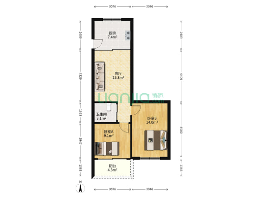 双莲大楼 2室1厅1卫 65平方