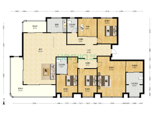 中宁府 5室1厅3卫 258平方