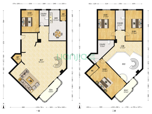 萬景花園 4室1厅3卫 281平方