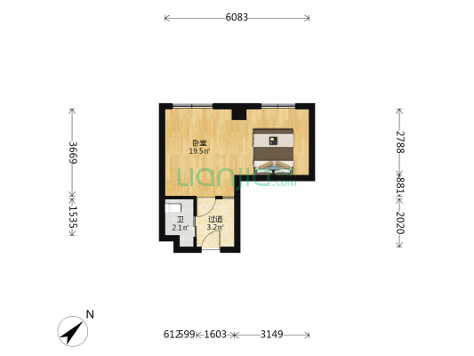 润帛公馆 1室0厅1卫 40平方