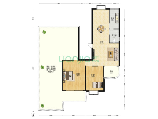 龙腾随园 2室1厅1卫 132平方