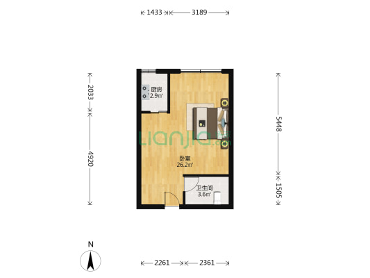 佳美国际 1室0厅1卫 46平方
