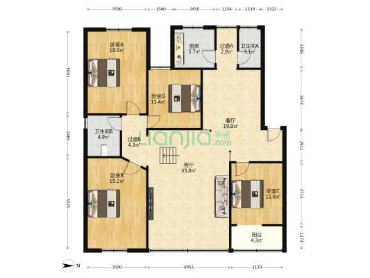 满园春 4室2厅2卫 168平方