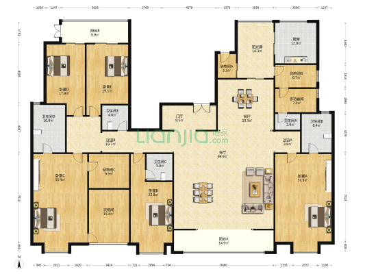 自在山 6室2厅5卫 451平方
