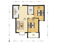 涿州主干道 范阳路 南向两居室-涿州名流美域户型图