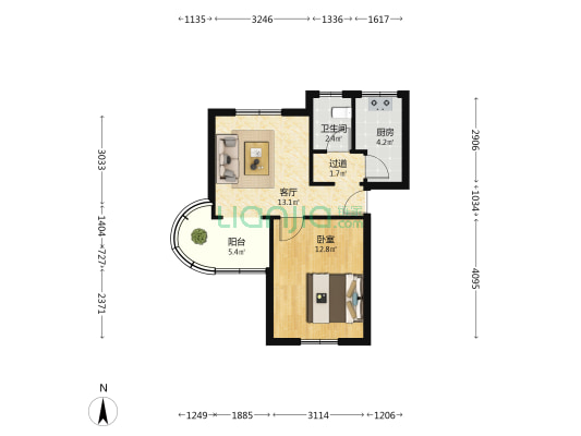 兴隆路 1室1厅1卫 50平方