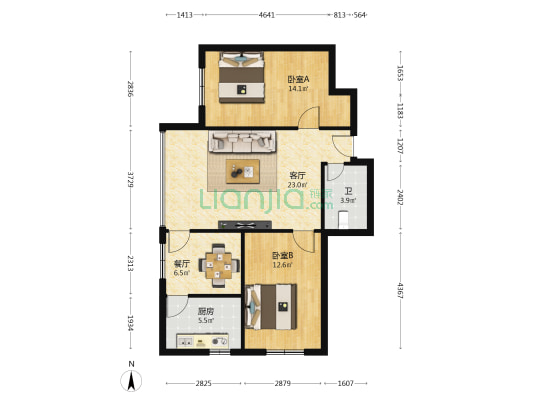 省体工大队家属院 2室2厅1卫 80平方