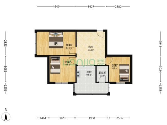 慈庵巷52号 3室1厅1卫 68平方