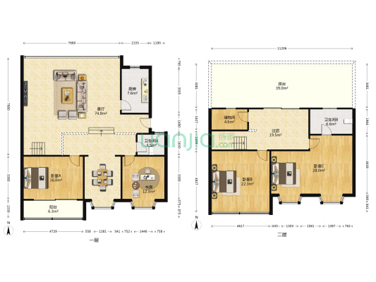 万寿家园一期 4室1厅2卫 217平方