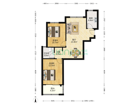 双龙嘉园梅香路5号 2室1厅1卫 79平方