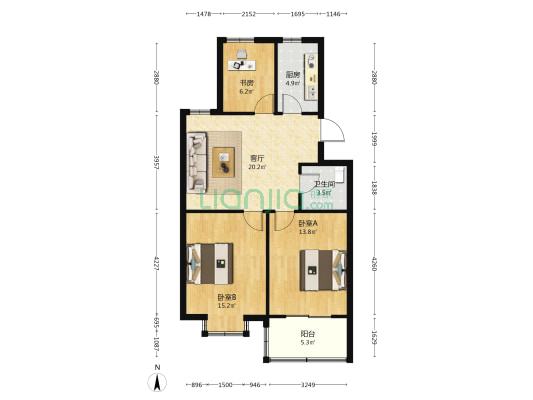 三港新村 3室1厅1卫 83平方
