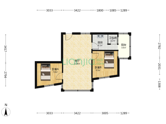 新景楼(黄埔区) 2室1厅1卫 61平方