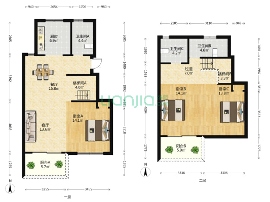 东郡公馆 3室2厅3卫 153平方