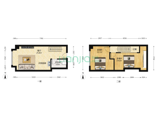 家和天曜 2室1厅1卫 43平方