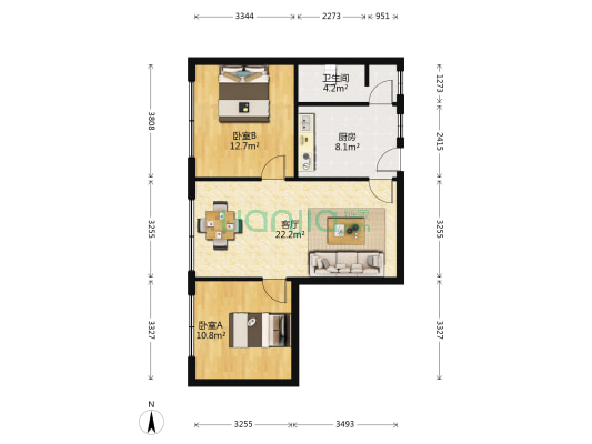 藏卫路北四段51号 2室1厅1卫 83平方
