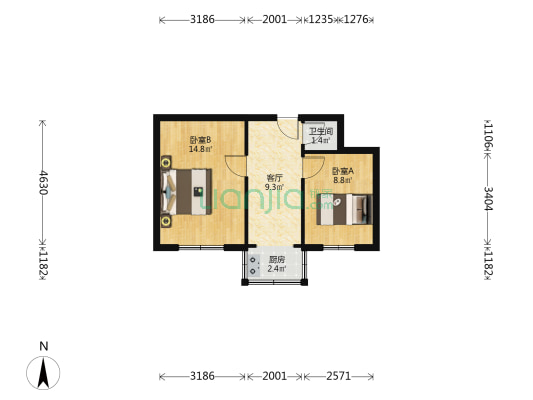 长乐坊孟家巷小区 2室1厅1卫 43平方