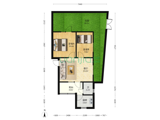 西坝新村301号 2室1厅1卫 57平方