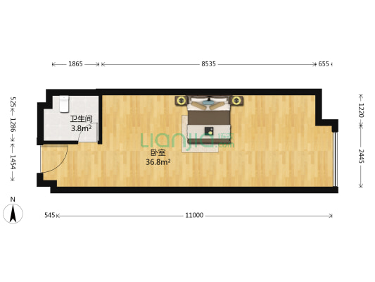 星大花园大厦 1室0厅1卫 55平方