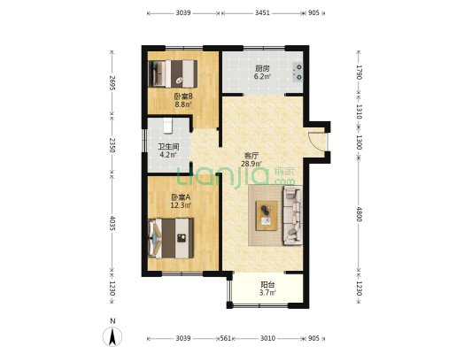 金水湾 2室1厅1卫 99平方