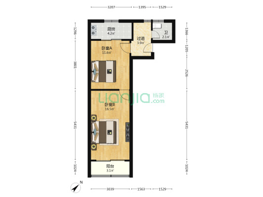 控江路2100号 2室0厅1卫 56平方