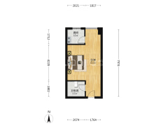 京港澳高速口 838总站旁边 精装一居出售-涿州名流美域户型图