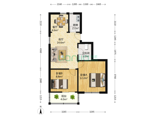 振兴新村 2室2厅1卫 64平方