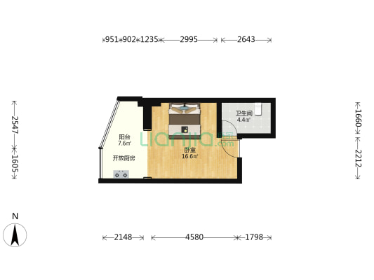 新龙大厦 1室0厅1卫 48平方