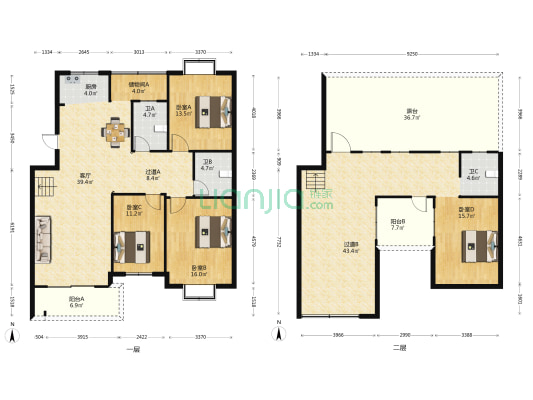 靖江镇黎明苑 4室1厅3卫 128平方