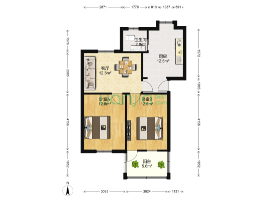 南钢北一路 2室1厅1卫 74平方