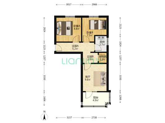 红十字会医院西一路家属院45号 2室1厅0卫 54平方