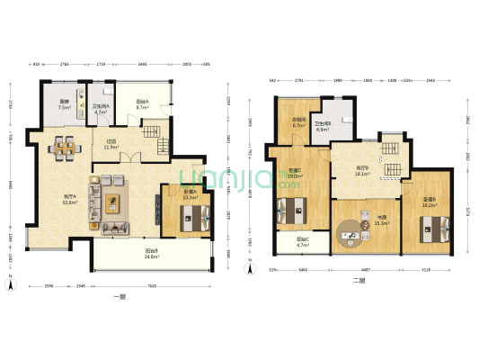 东湖大郡一期东区 4室2厅2卫 212平方