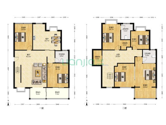 澧水家园 6室2厅3卫 216平方