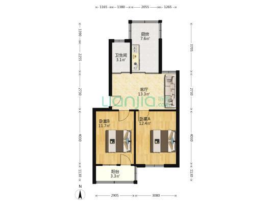 皖江供电小区 2室1厅1卫 59平方