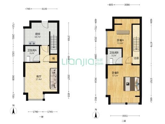 武林之光 2室1厅2卫 51平方