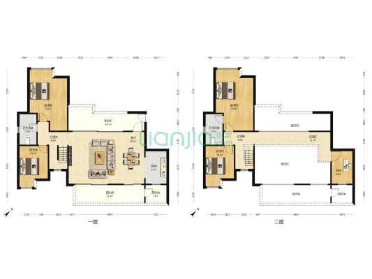 龙兴国际生态新城天凌 5室1厅2卫 207平方