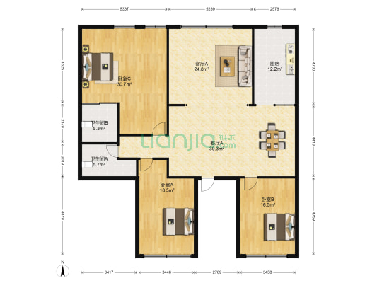 沿河中路38-5号 3室2厅2卫 177平方